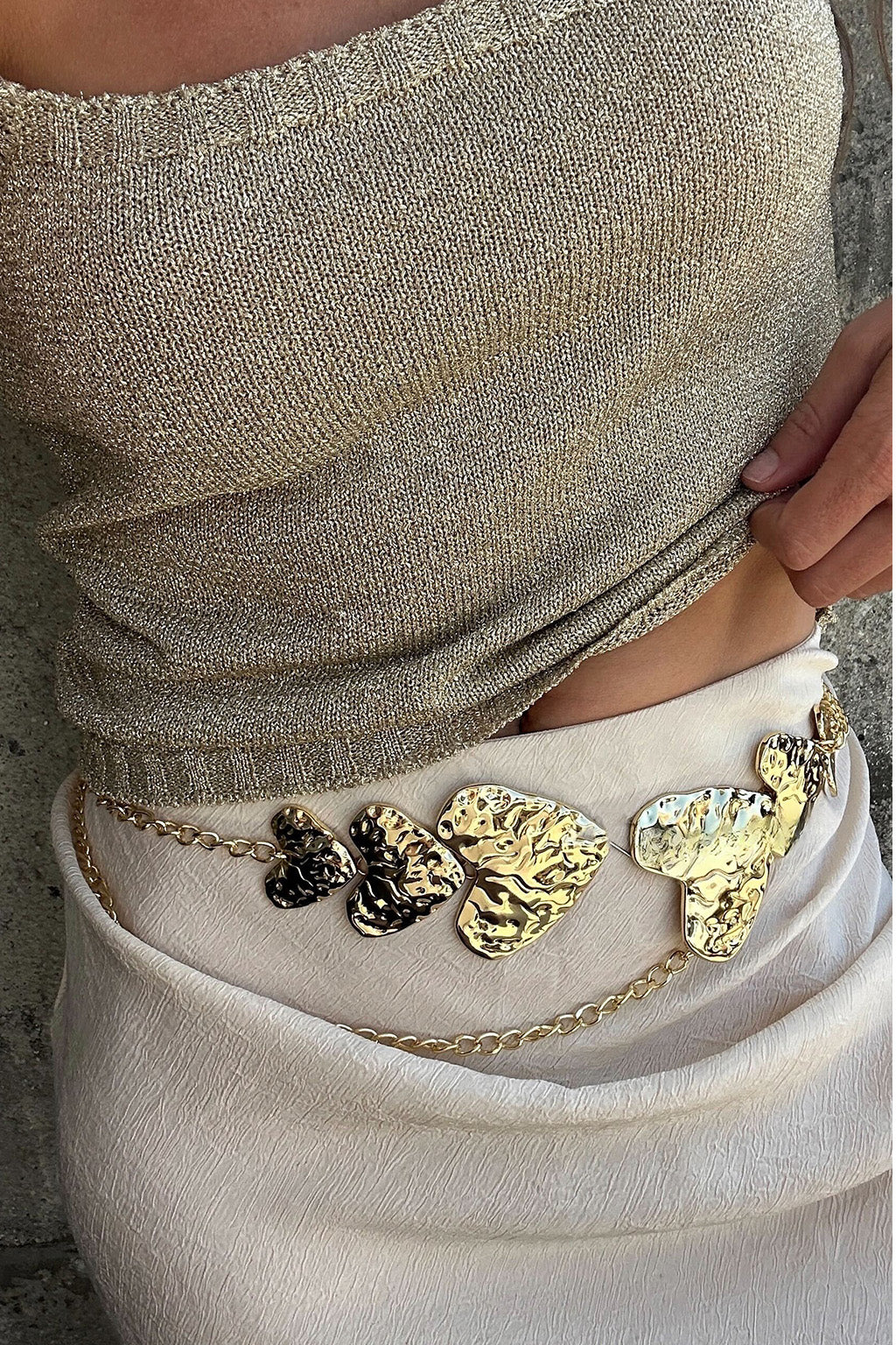 Allegra Gold Statement Heart Belt | 12th Tribe Allegra Gold Statement Heart Belt | 12th Tribe