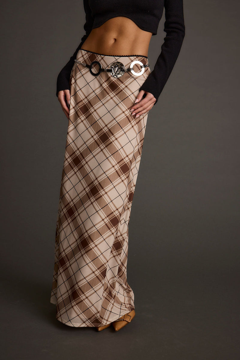 Gaia Maxi Skirt - Brown