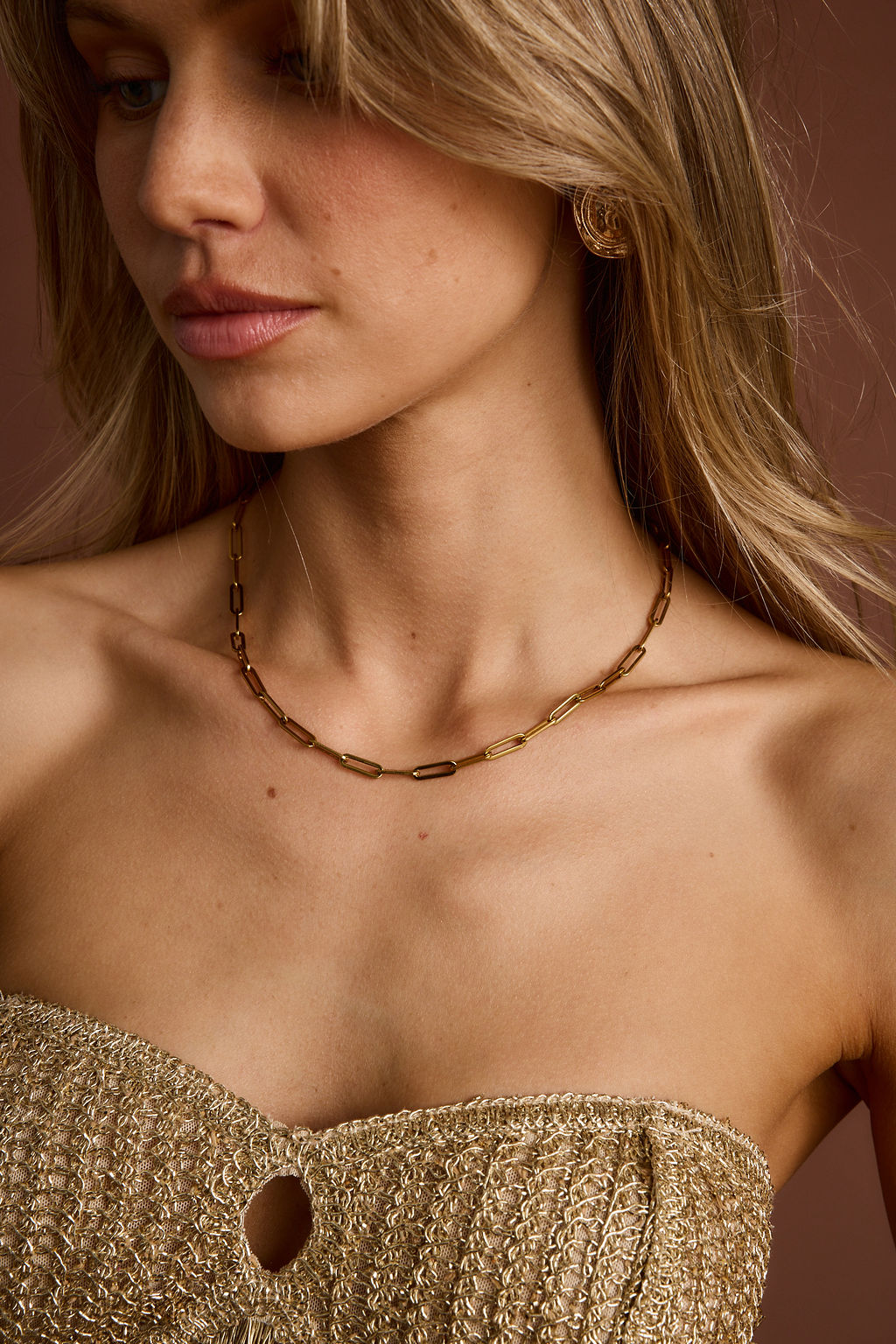 Lyra Gold Link Necklace - O/S Size - Women's Jewelry - 12th Tribe Lyra Gold Link Necklace - O/S Size - Women's Jewelry - 12th Tribe