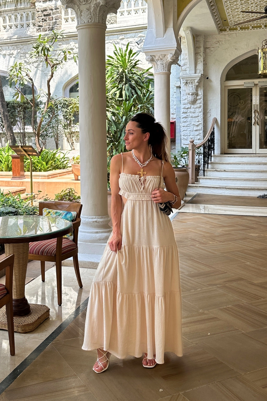 Paola Beige Boho Maxi Dress Paola Beige Boho Maxi Dress