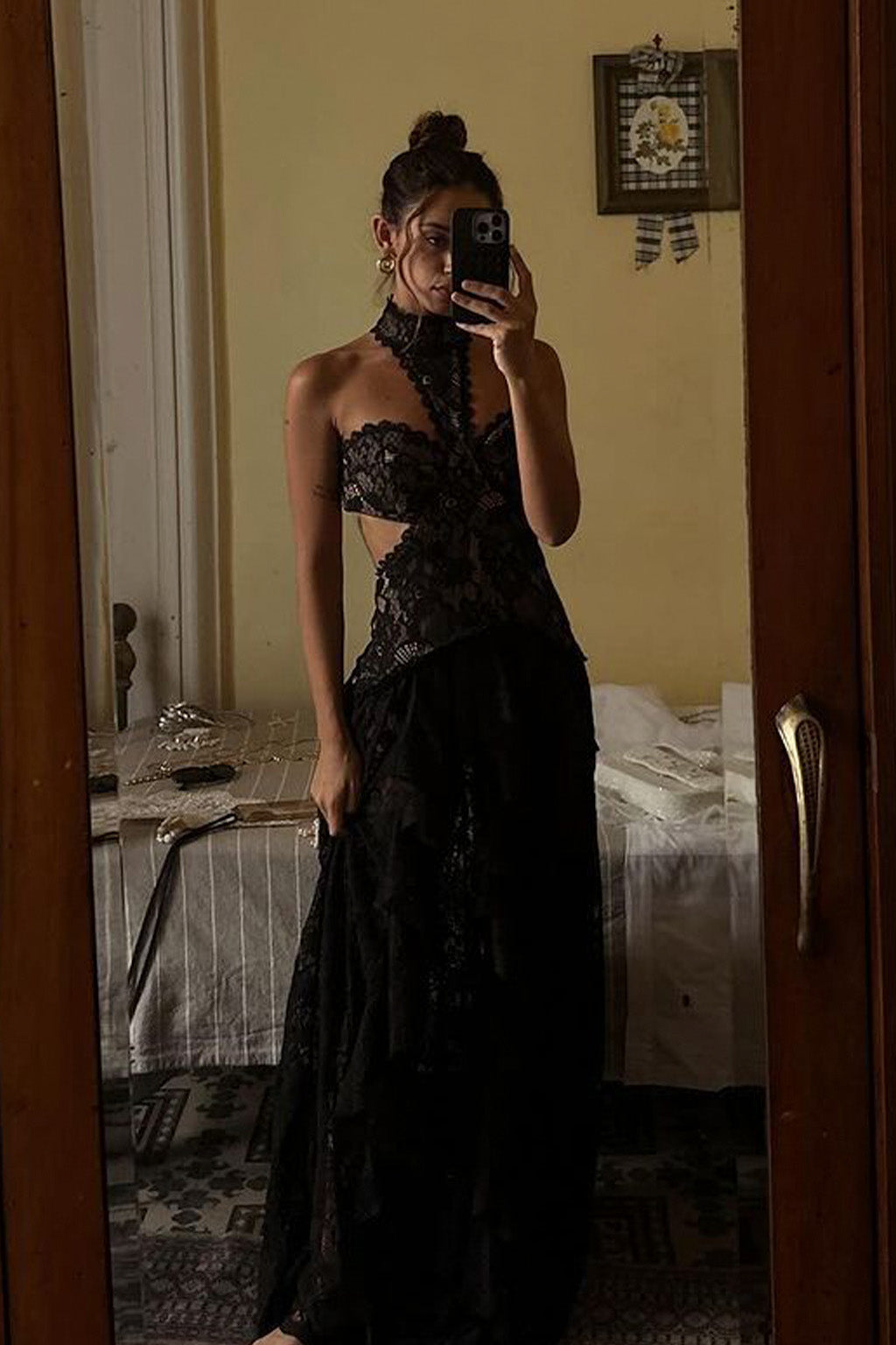 Princesa Black Lace Drop Waist Maxi Dress - XS Size - Women's Dresses - 12th Tribe Princesa Black Lace Drop Waist Maxi Dress - XS Size - Women's Dresses - 12th Tribe