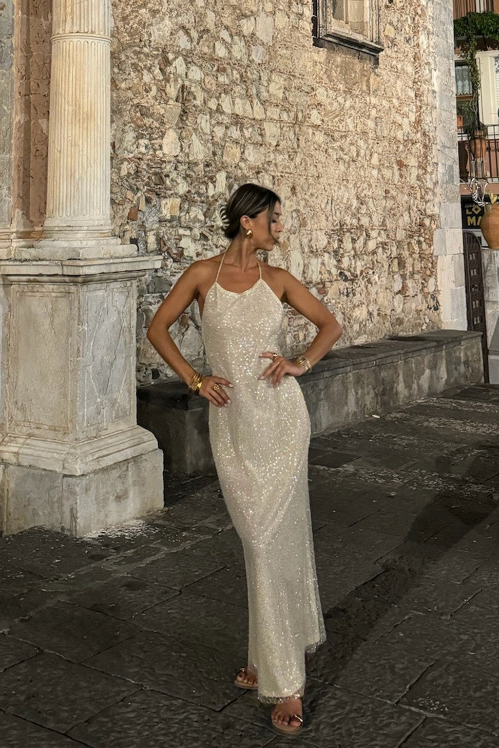 Serafino Gold Embellished Maxi Dress | 12th Tribe Serafino Gold Embellished Maxi Dress | 12th Tribe