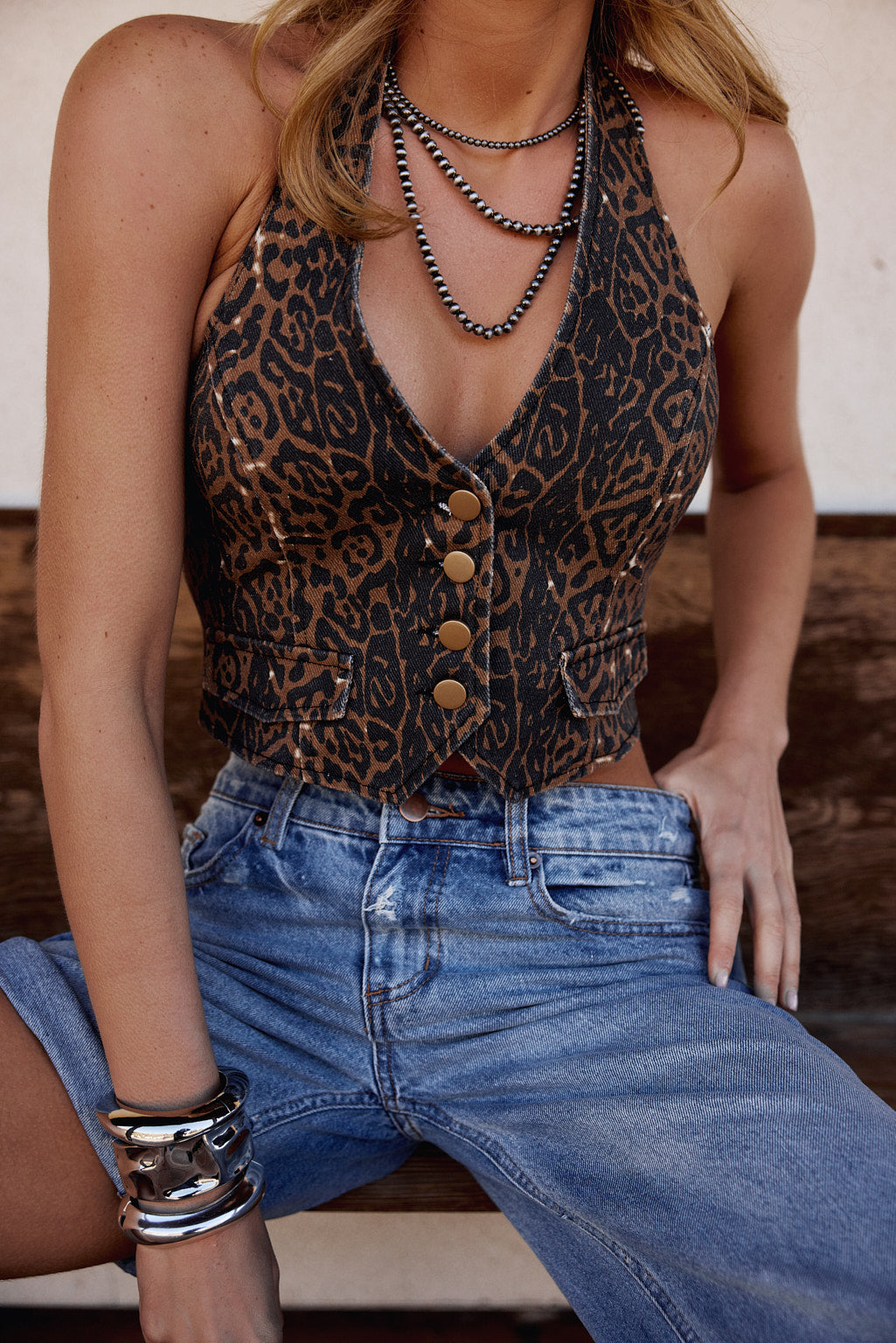 Synn Leopard Vest - XL Size - Women's Tops Synn Leopard Vest - XL Size - Women's Tops