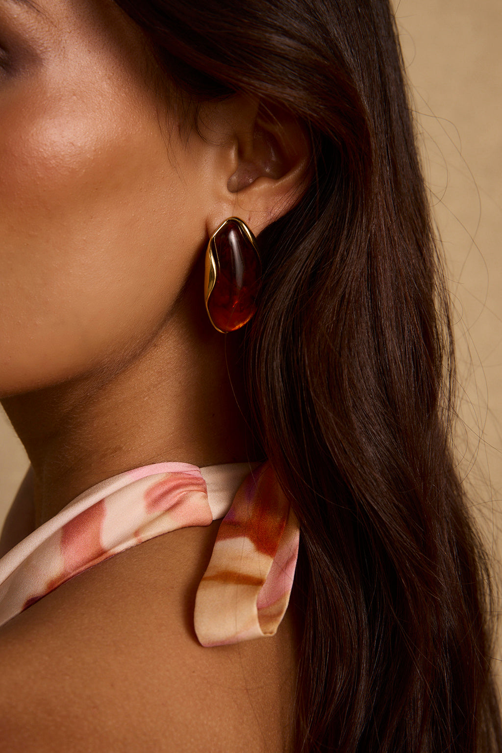 Veda Amber Stone Earrings - O/S Size - Women's Jewelry