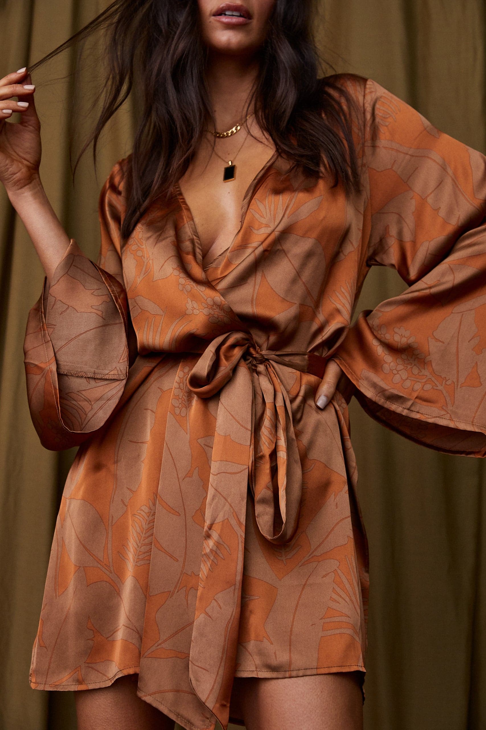 Gold Standard Rust Kimono Dress | 12th Tribe Gold Standard Rust Kimono Dress | 12th Tribe