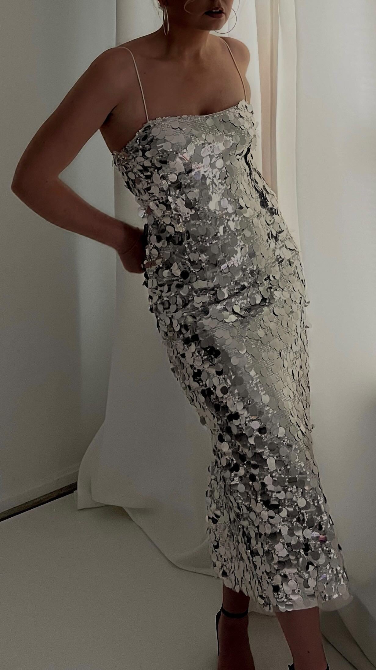 Pippa Silver Payette Maxi Dress – 12th Tribe