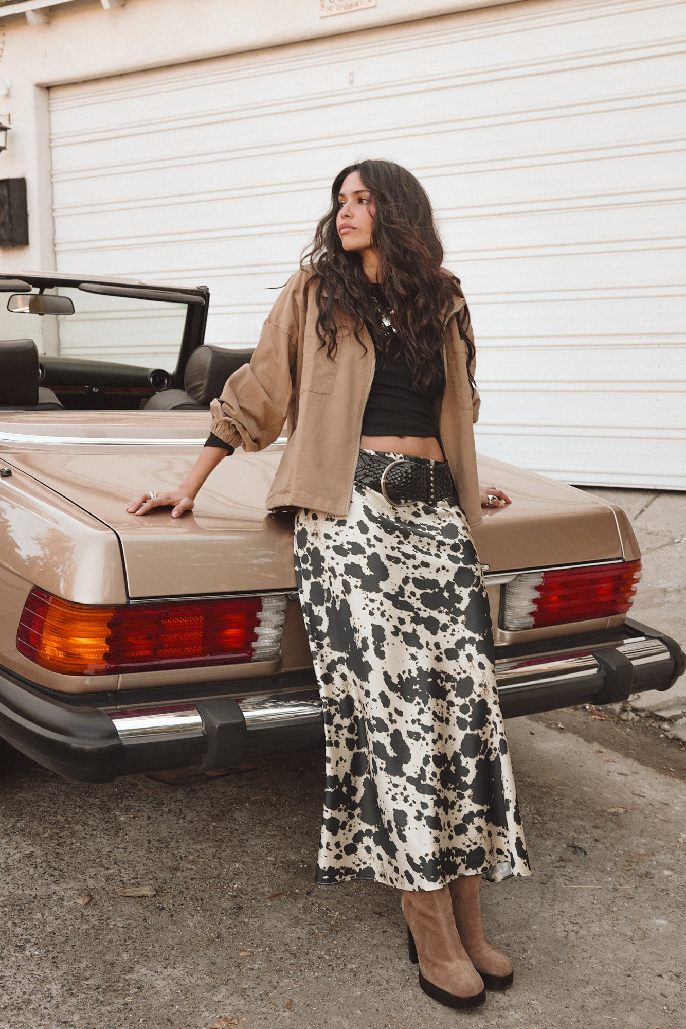 Kacey Cowhide Maxi Skirt