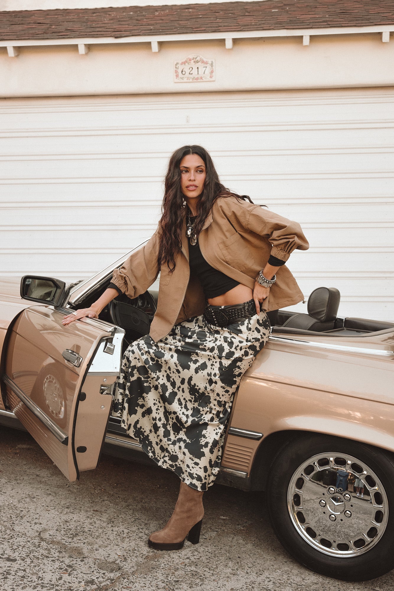 Kacey Cowhide Maxi Skirt