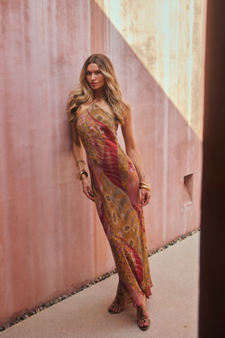 cappuccino ombre mesh zippered long dress Dresses | Cappuccino Ombr Mesh Zippered Long Dress