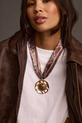 Abigail Gold Pendant Scarf Necklace
