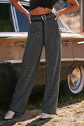 Black rhinestone pants with refined accents, a black lace pants standout.