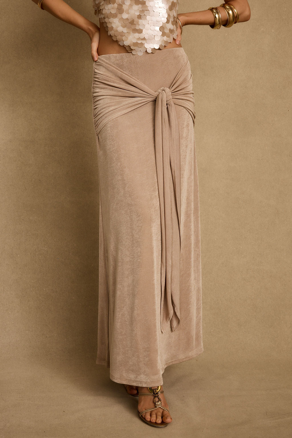 Almara Champagne Maxi Skirt