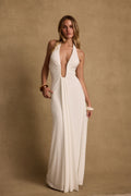 Alondra Plunge White Maxi Dress
