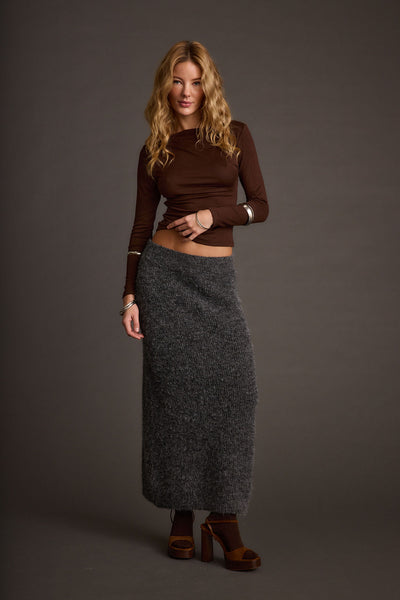 Alpine Charcoal Sweater Maxi Skirt – 12th Tribe