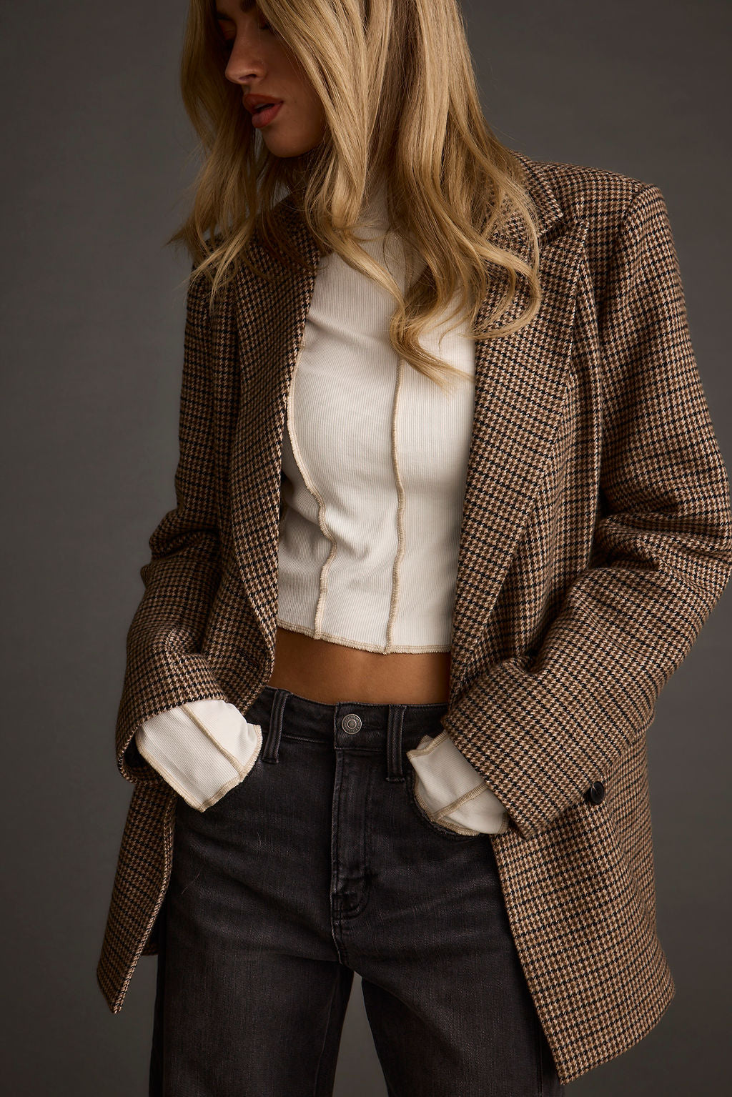 Avalon White Ribbed Long Sleeve Top