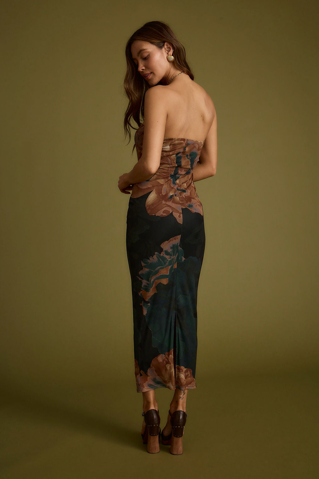 Avani Emerald Floral Strapless Maxi Dress