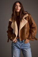 Avery Vintage Wash Sherling Coat