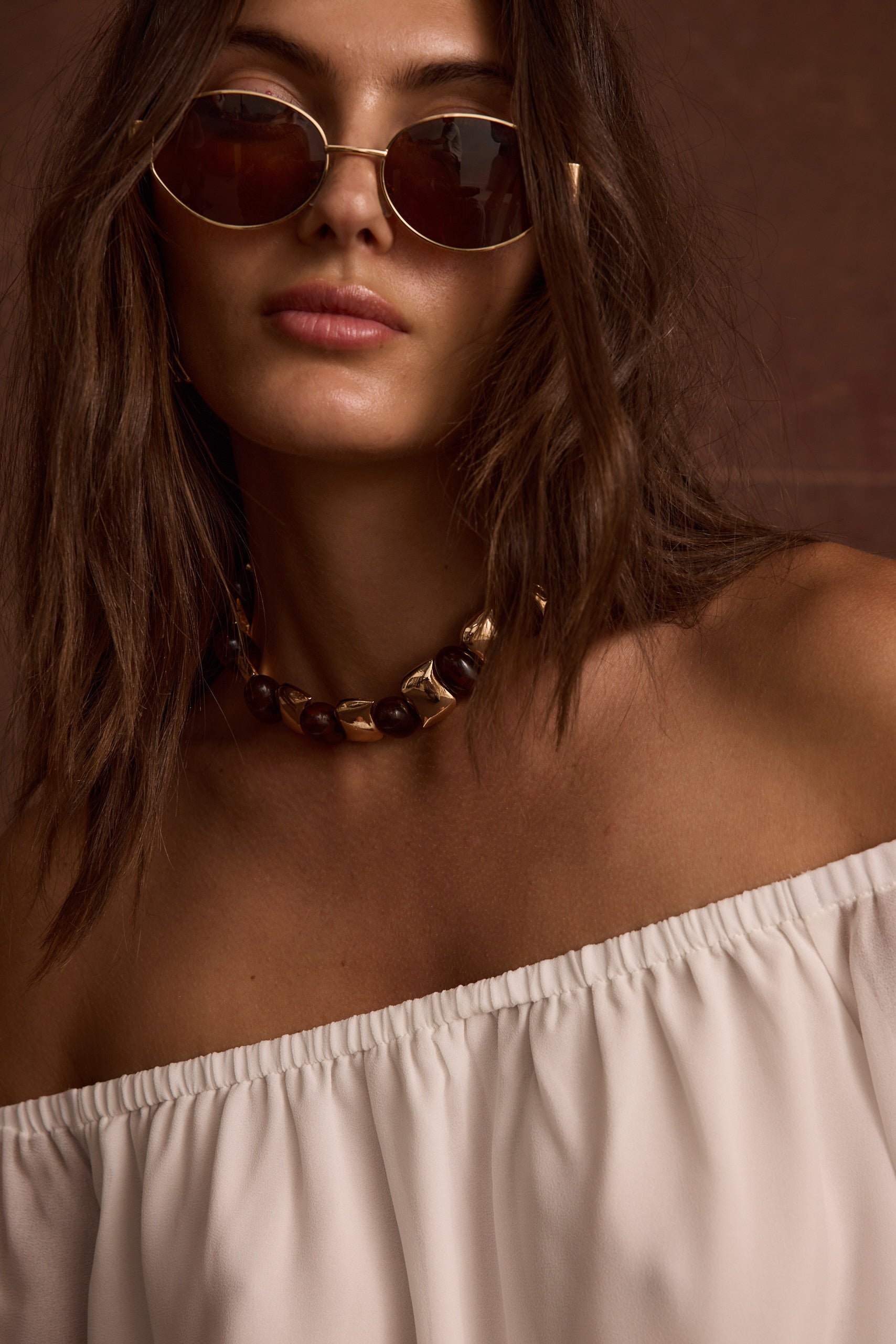 Alizae Stone and Gold Choker