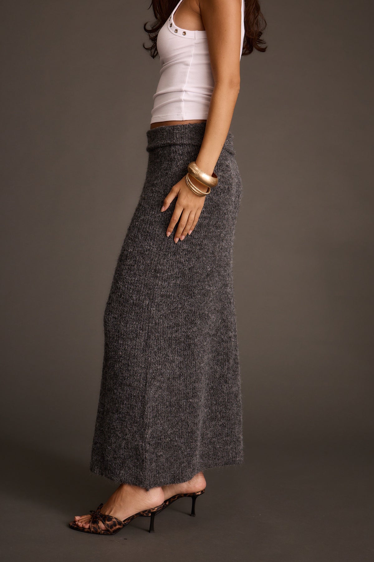 Alpine Charcoal Sweater Maxi Skirt