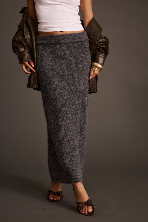 Alpine Charcoal Sweater Maxi Skirt
