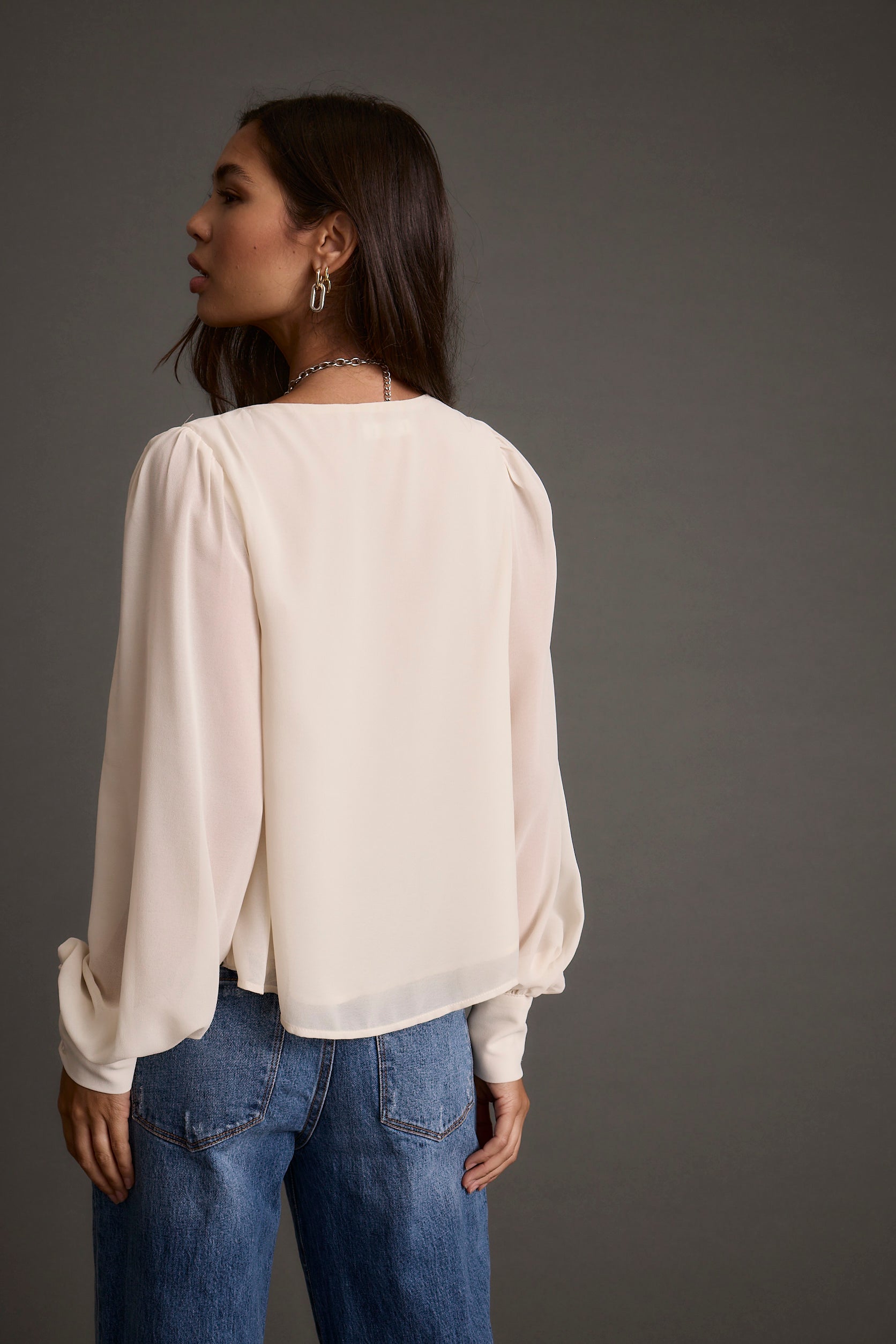 Alyssa Ivory Studded Blouse