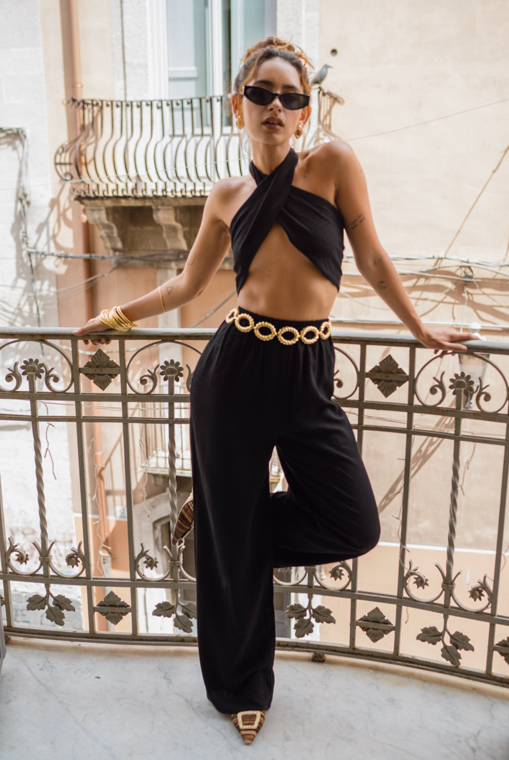 Cubana Rust Satin Bandeau Top