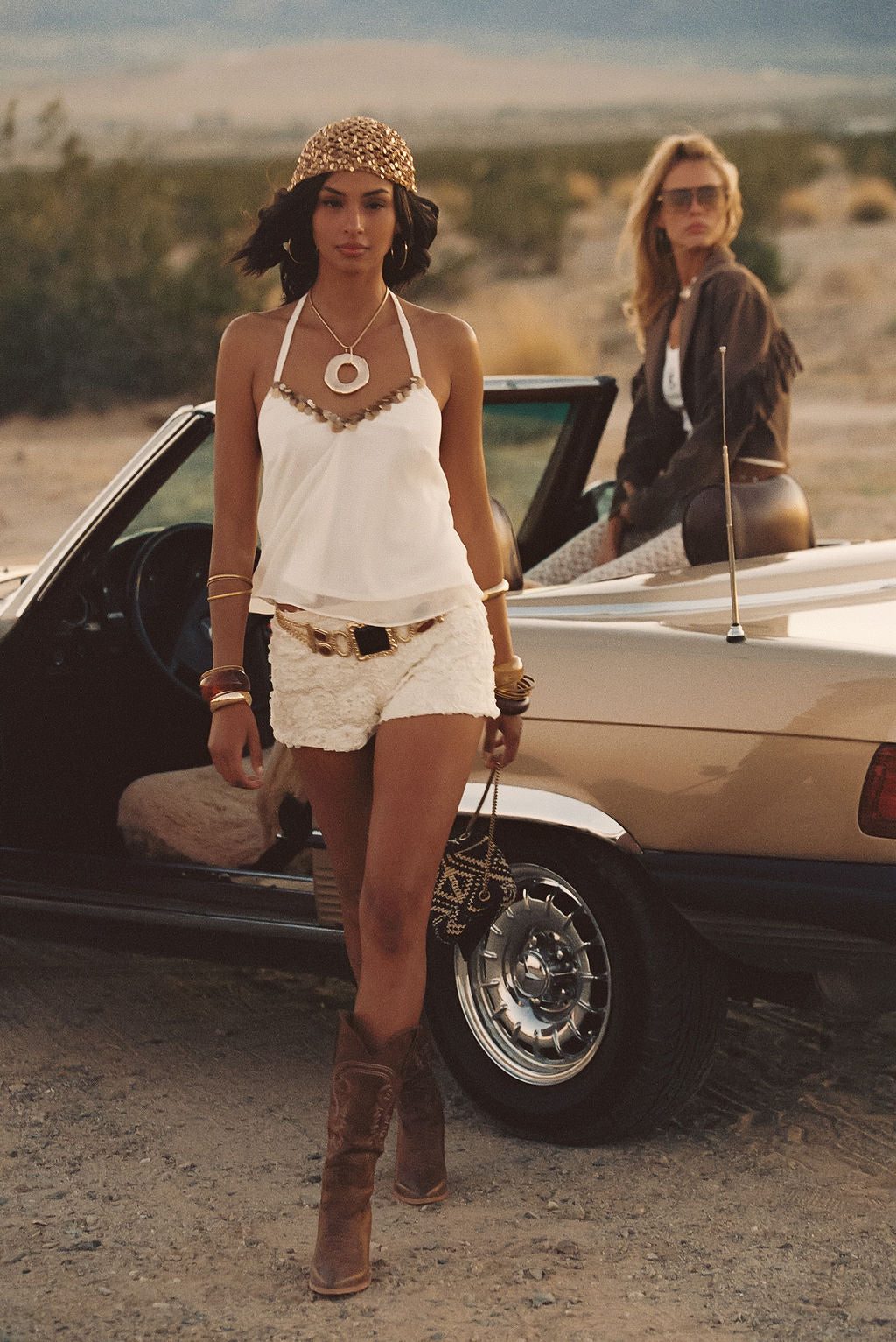 Annabel Ivory Sequin Halter Top