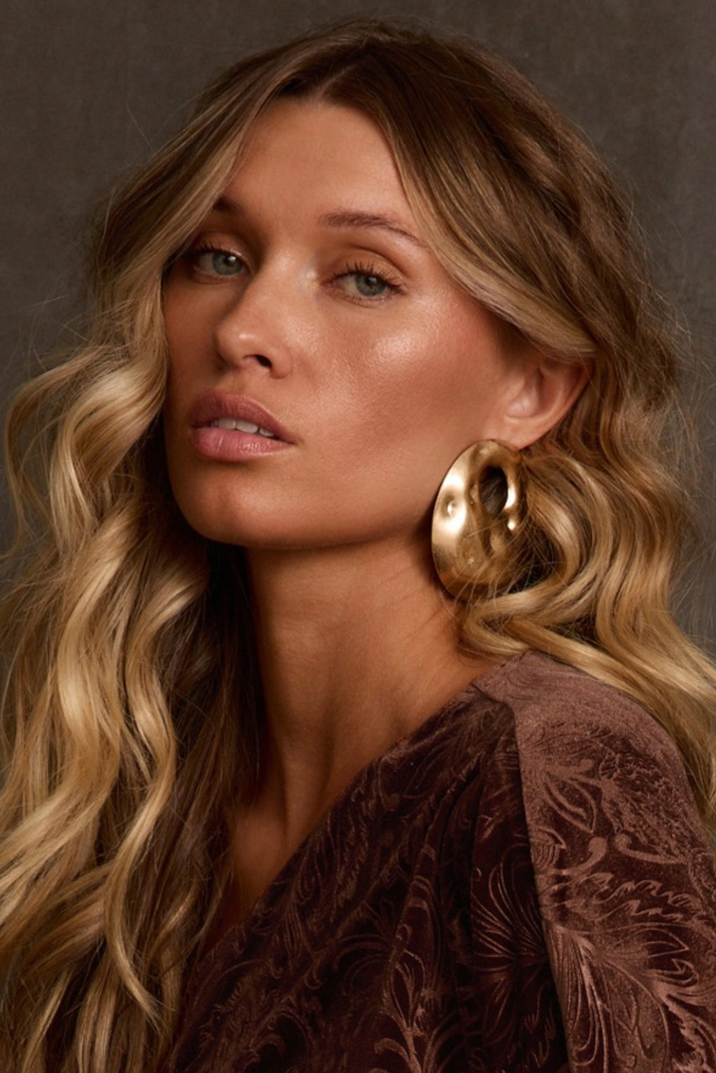 Naela Gold Statement Earrings