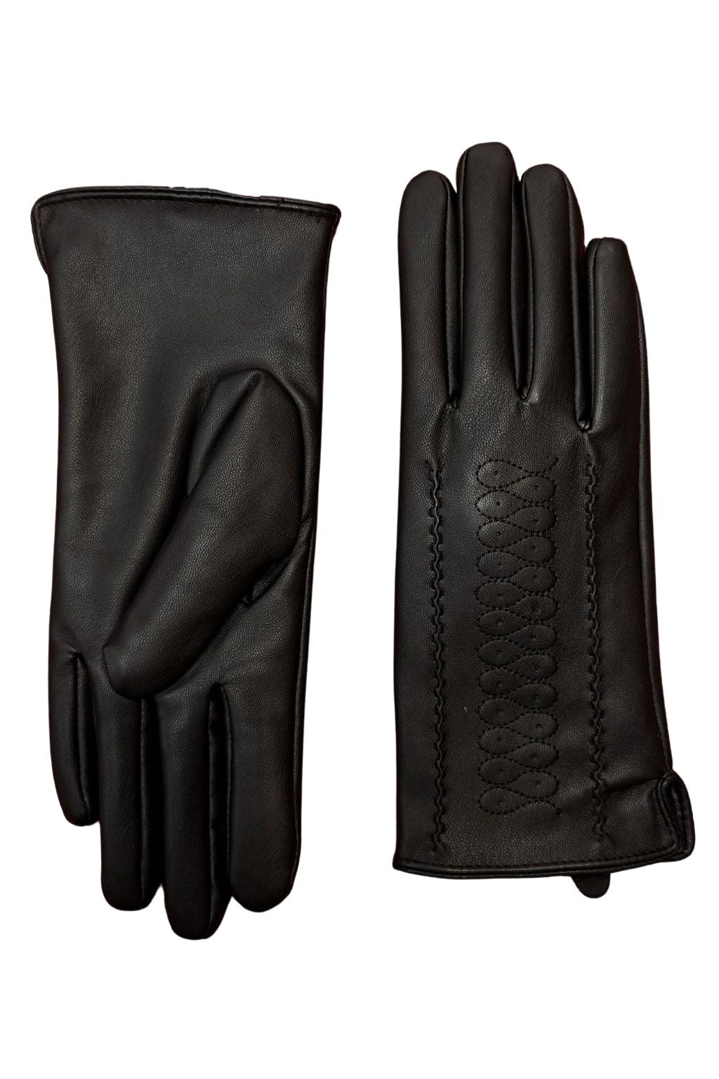 After Hours Black Vegan Leather Gloves