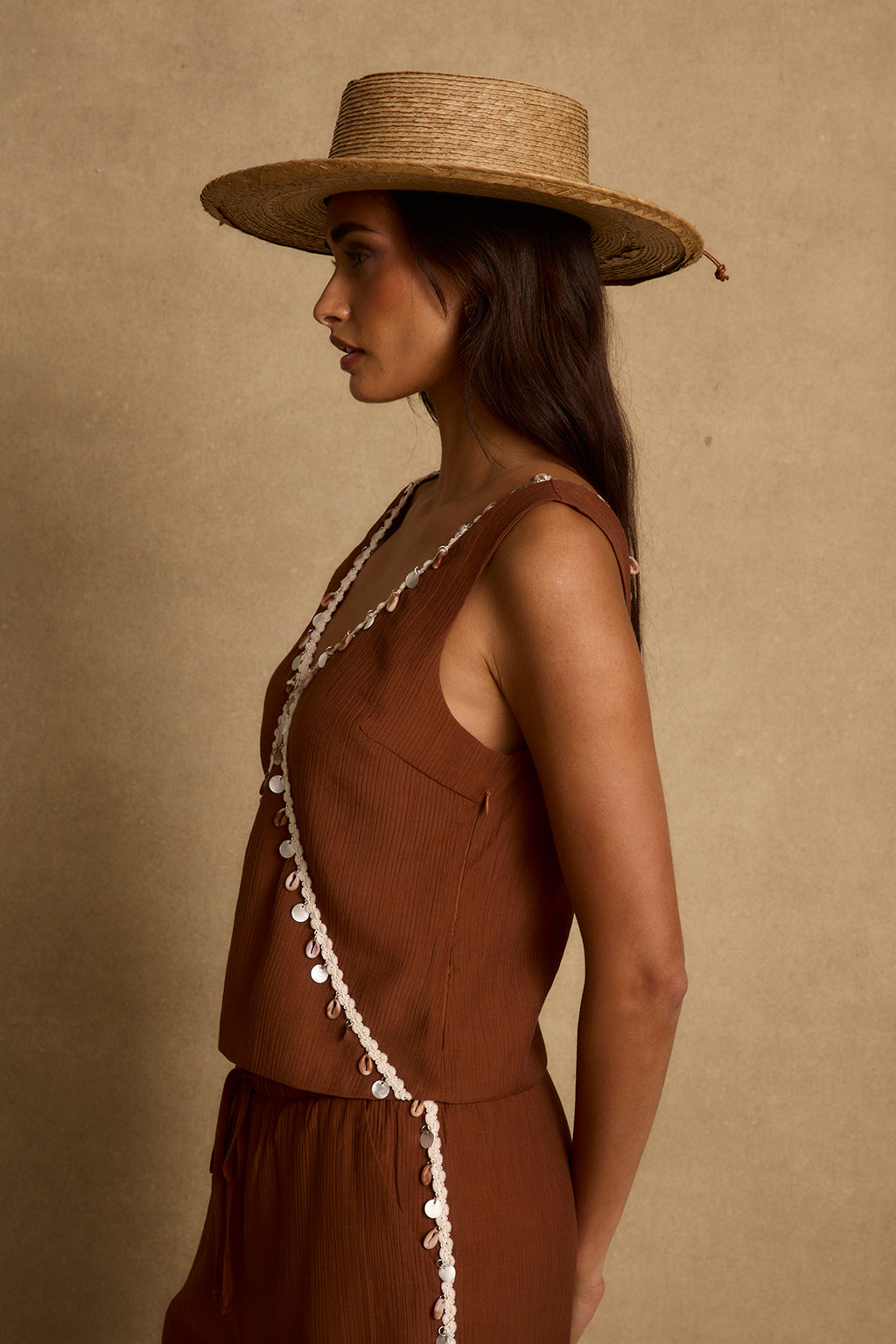 Ashby Terracotta Embellished Tank