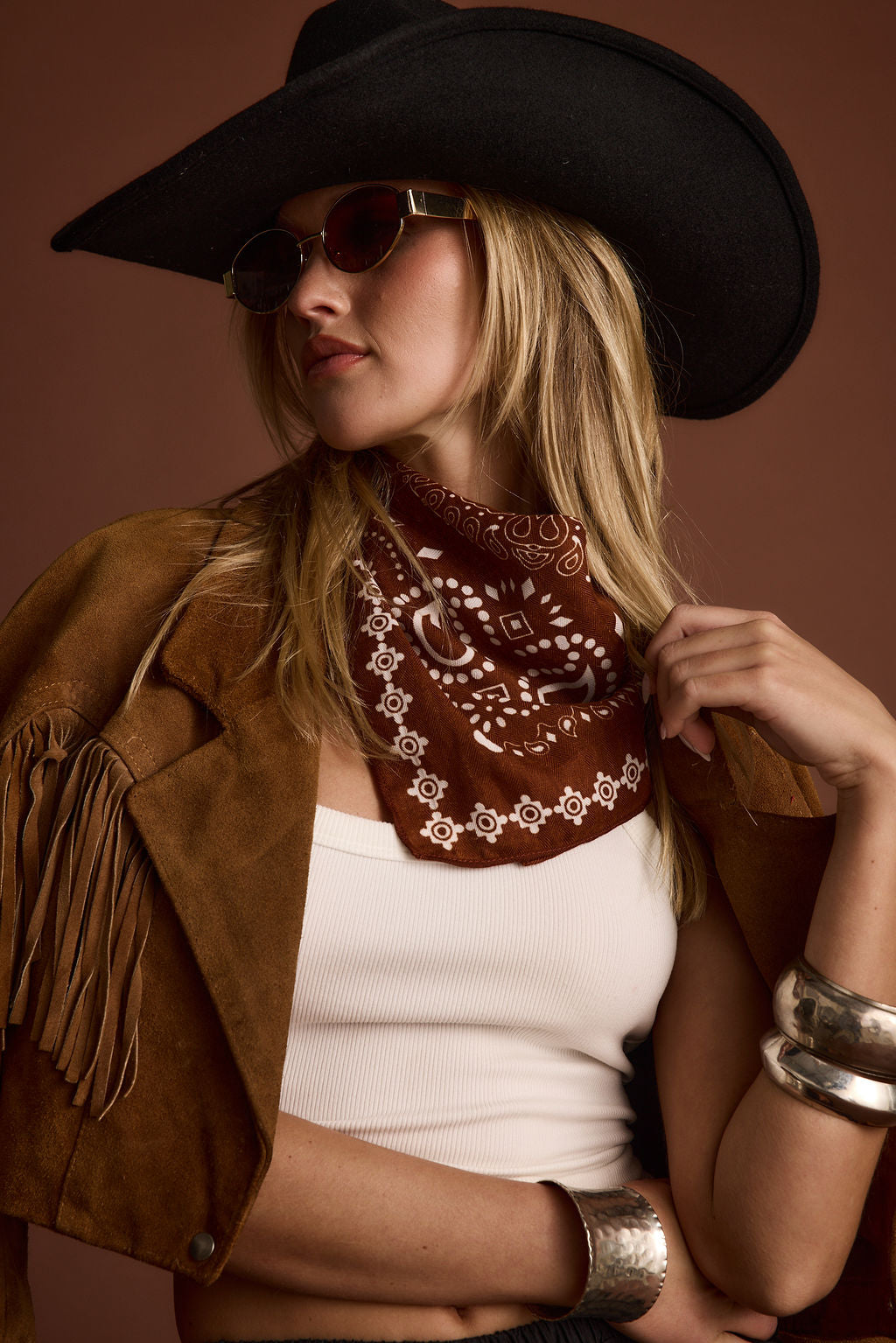 Bandit Terracotta Paisley Scarf