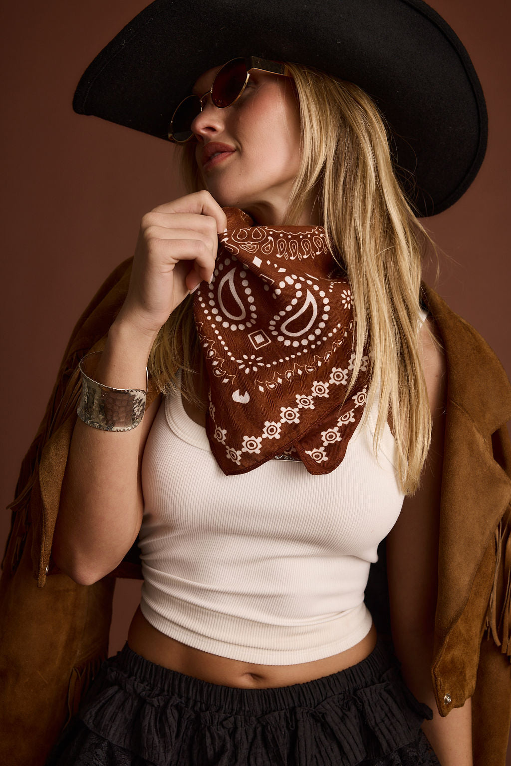Bandit Terracotta Paisley Scarf