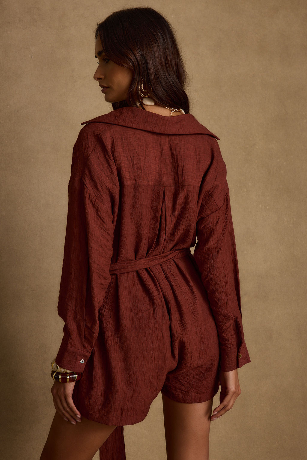 Barcelona Rust Belted Romper