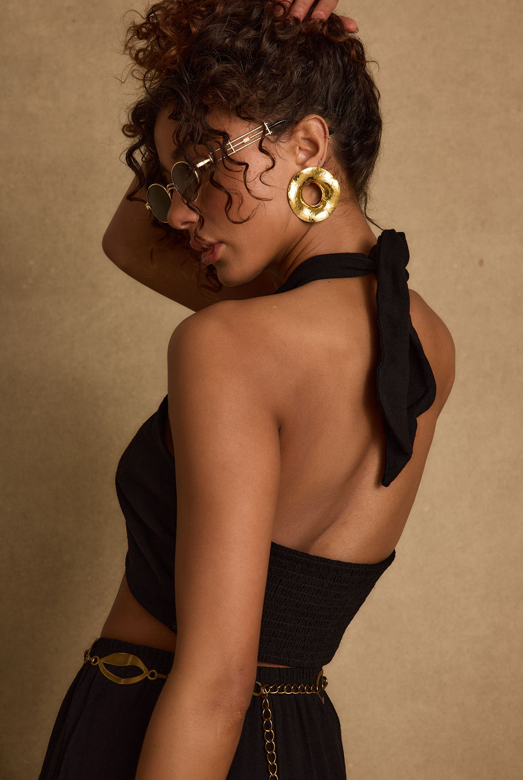 Cubana Rust Satin Bandeau Top