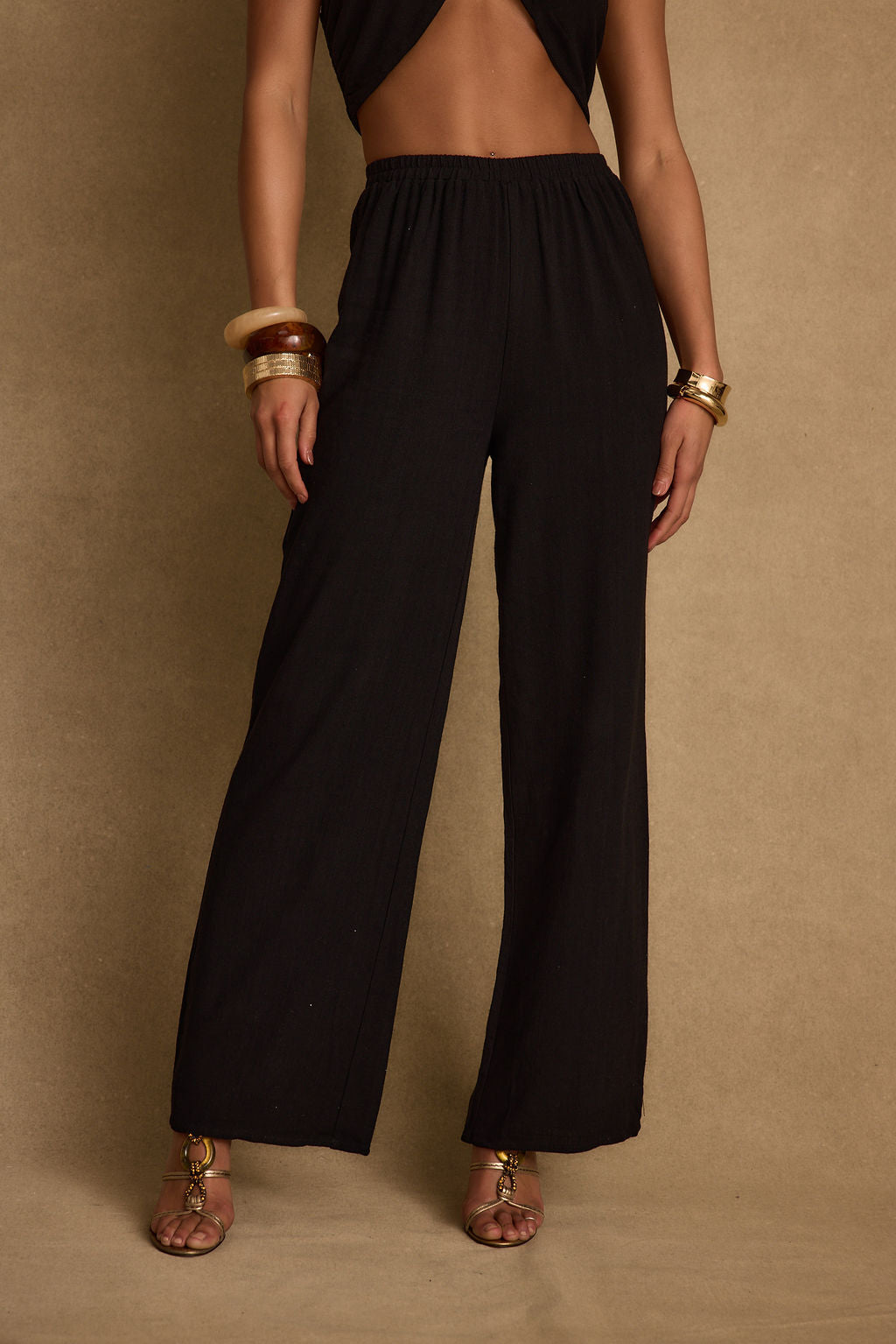 Amalfi Black Linen Pants