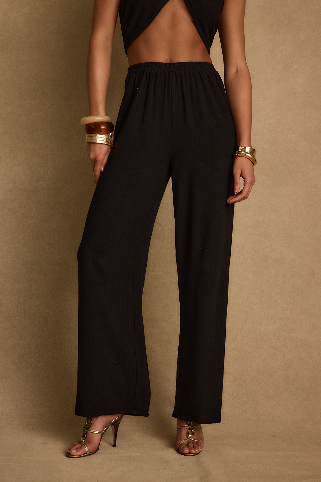Amalfi Black Linen Pants