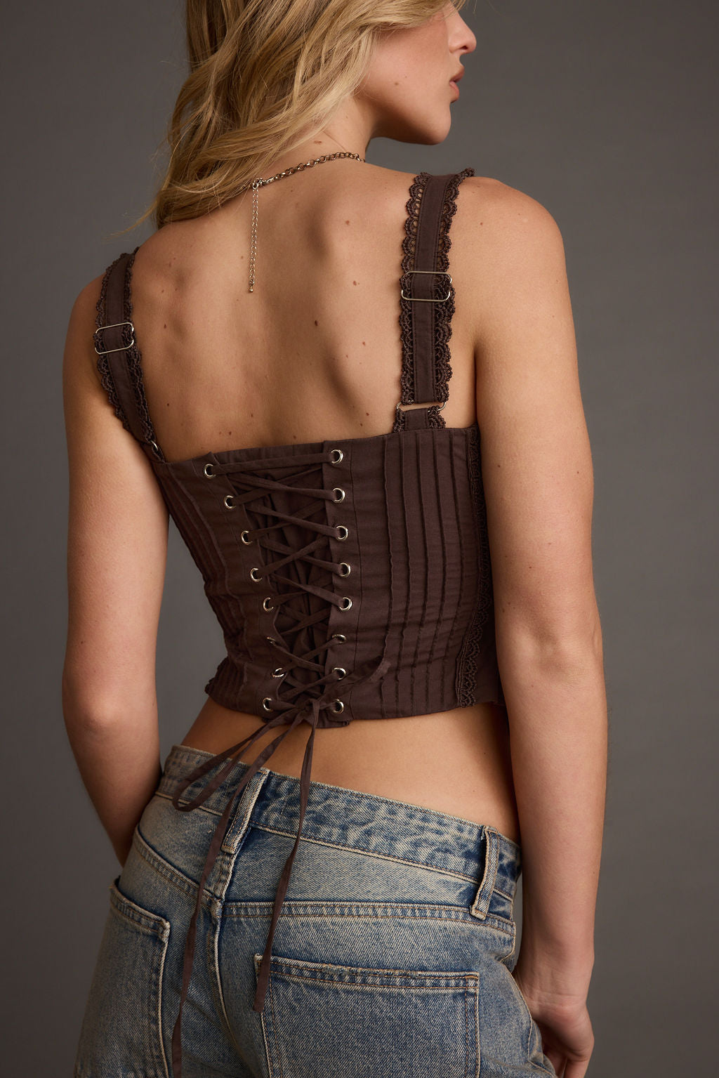 Blakely Brown Corset Top