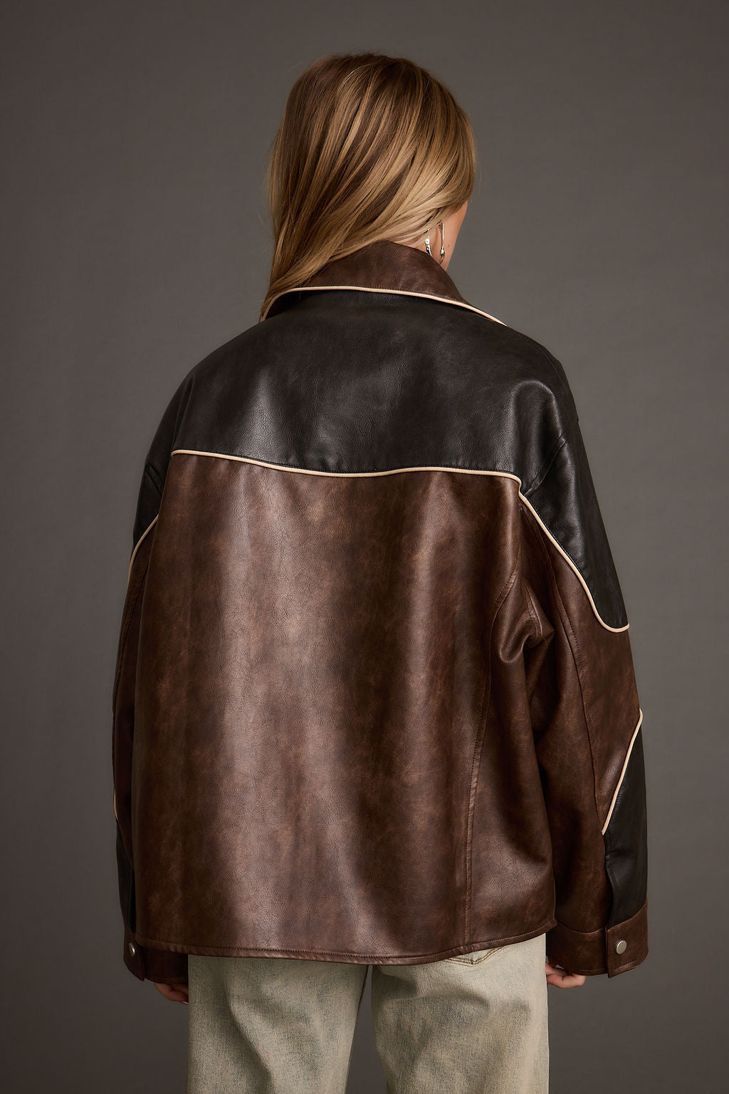 Bono Colorblock Vegan Leather Jacket