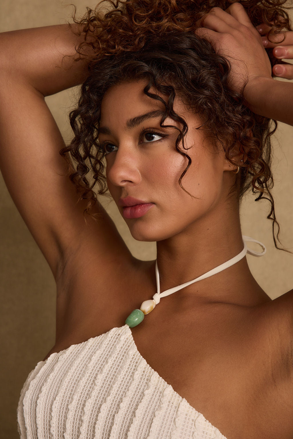 Brisa Ivory Stone Embellished Midi Dress