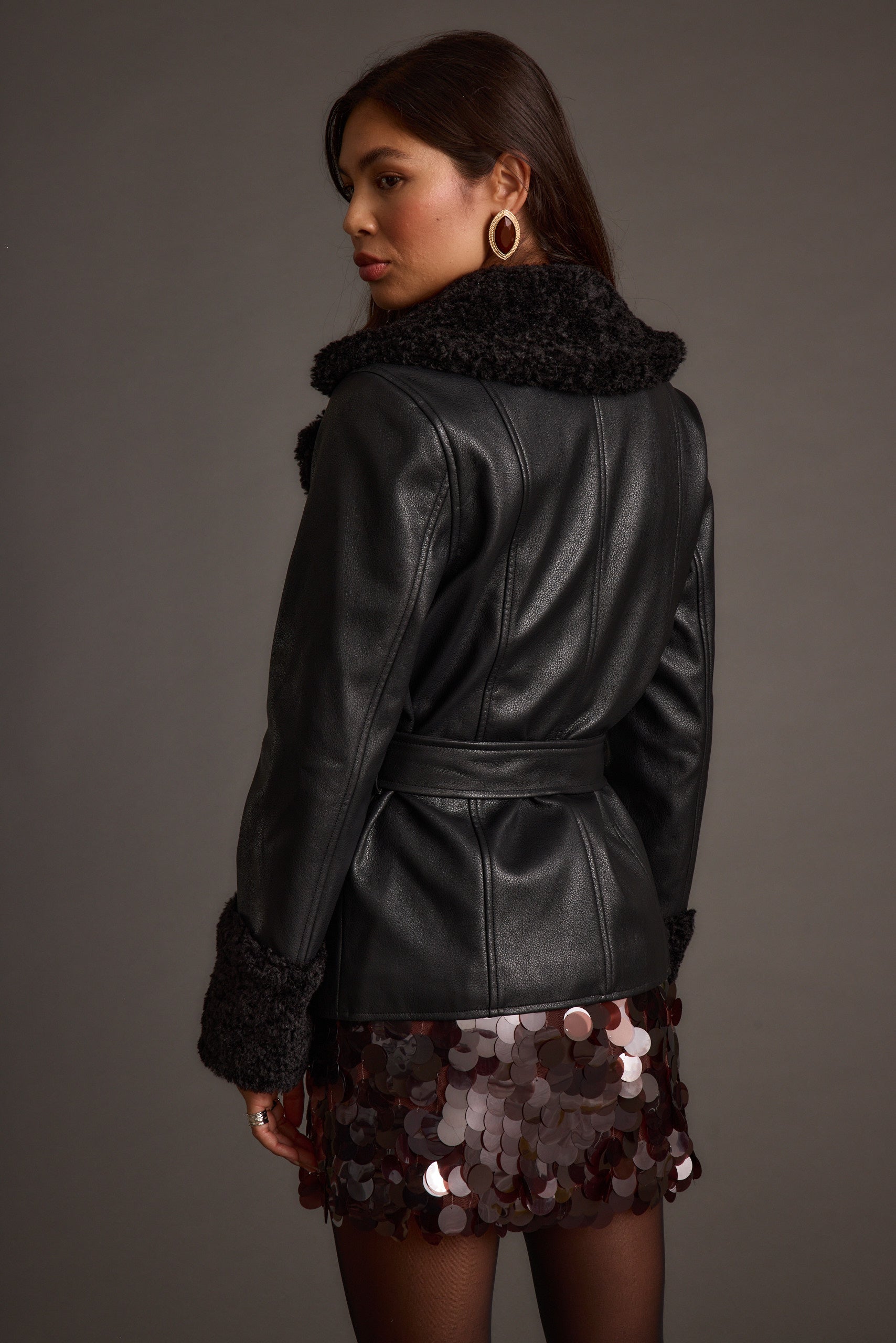 Banks Black Belted Coat