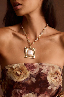 Beau Pearl and Gold Statement Necklace