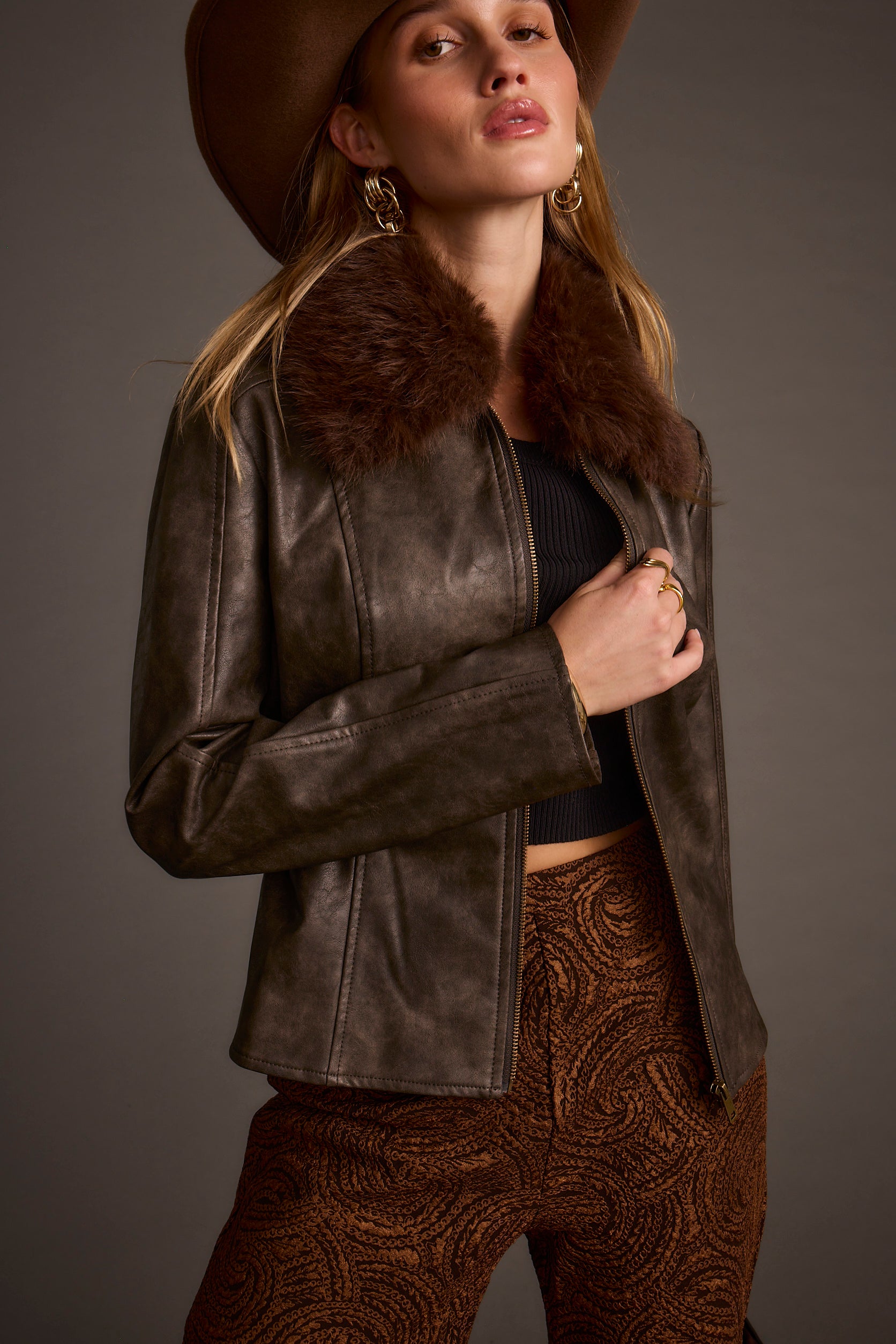 Beckett Espresso Vegan Leather Jacket