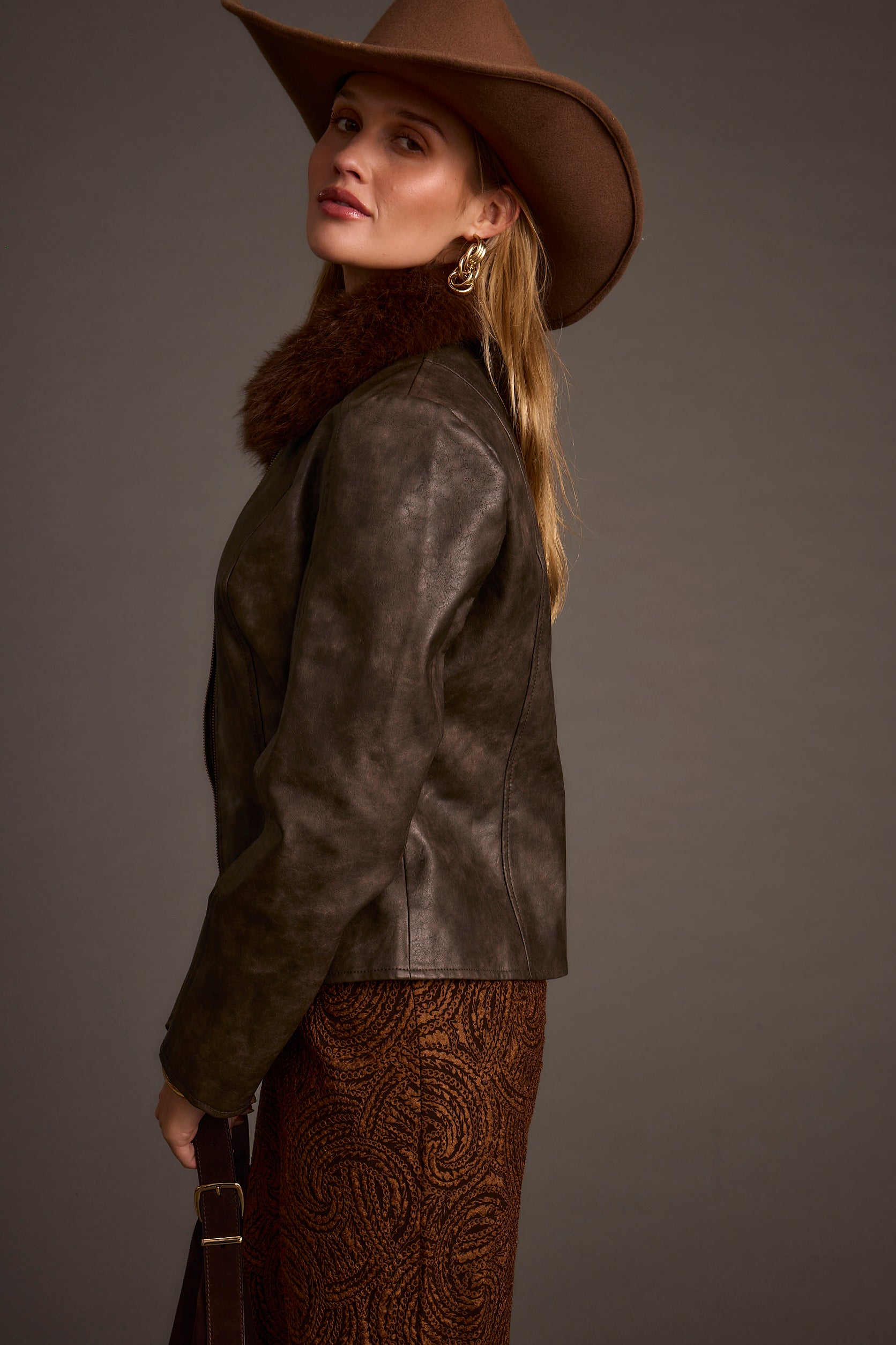 Beckett Espresso Vegan Leather Jacket