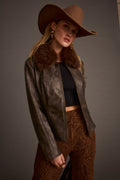 Beckett Espresso Vegan Leather Jacket