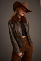 Beckett Espresso Vegan Leather Jacket