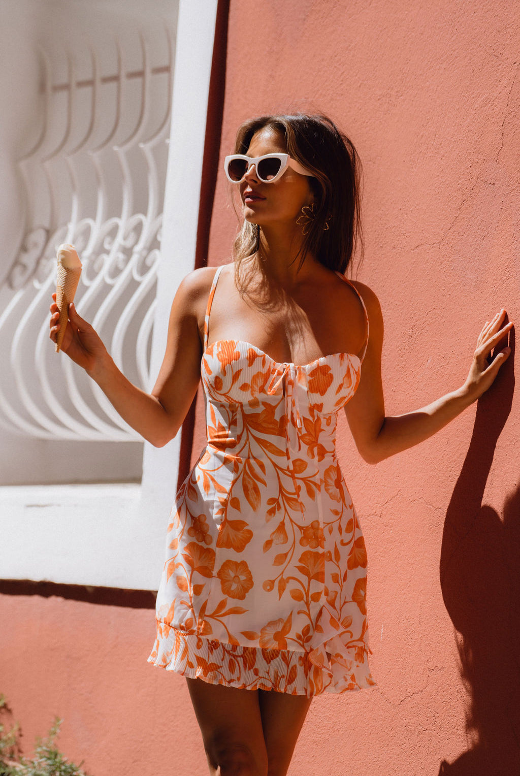 Normandy Printed Crochet Mini Dress