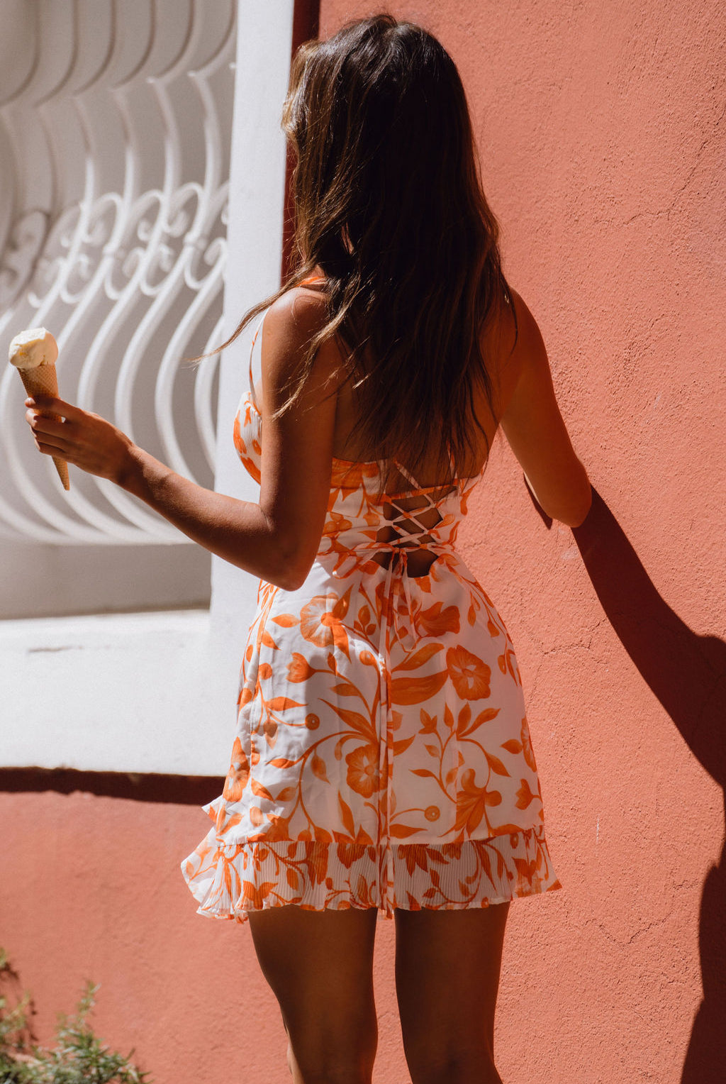Normandy Printed Crochet Mini Dress