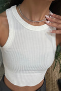 Silver rhinestone necklace with refined detailing and an elegant finish.