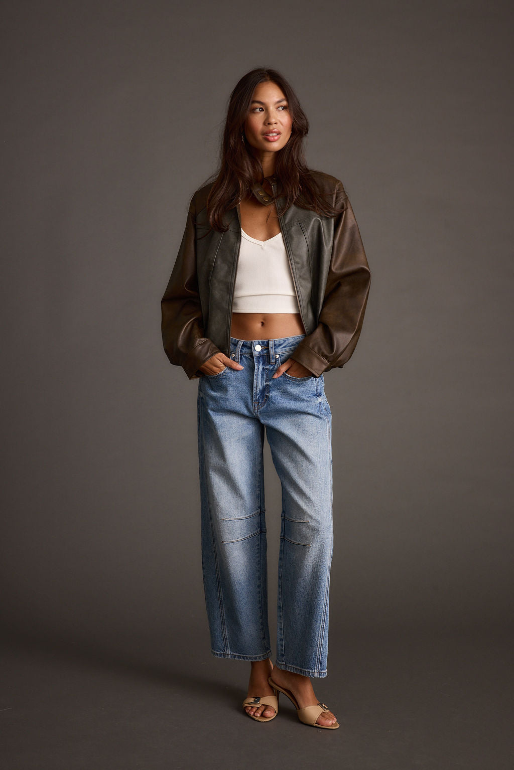 Bowery Color Block Moto Jacket