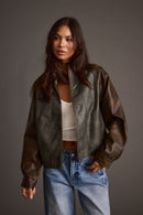 Bowery Color Block Moto Jacket